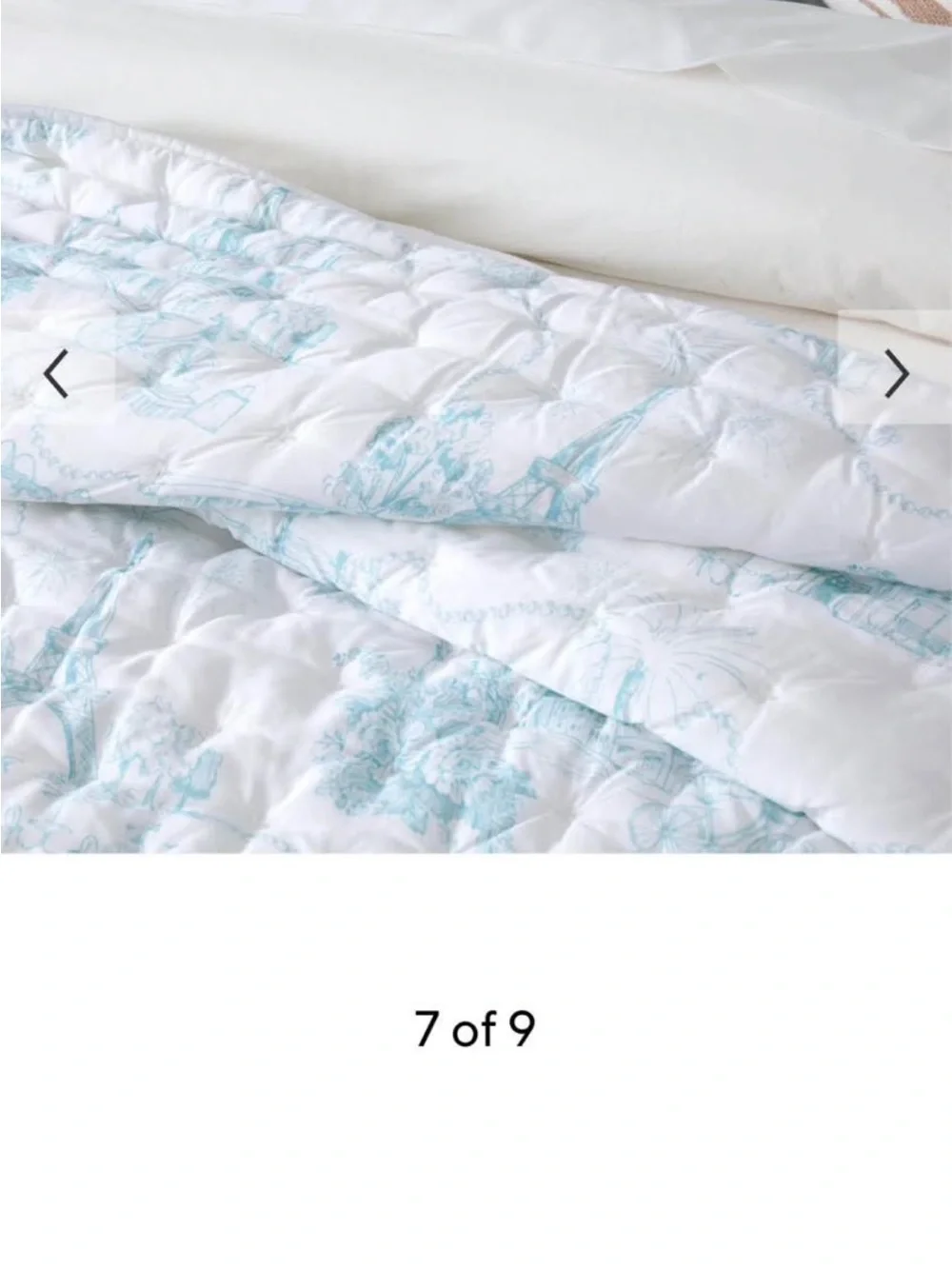 Pottery Barn Teen Amelia In Paris Toile Quilt Set - Queen